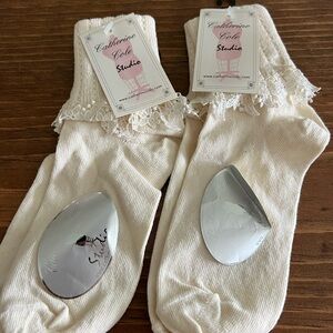 Catherine Cole Studio Cream Lace Socks